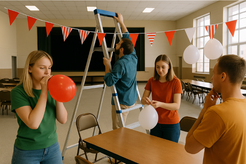 Super Bingo préparation de la salle